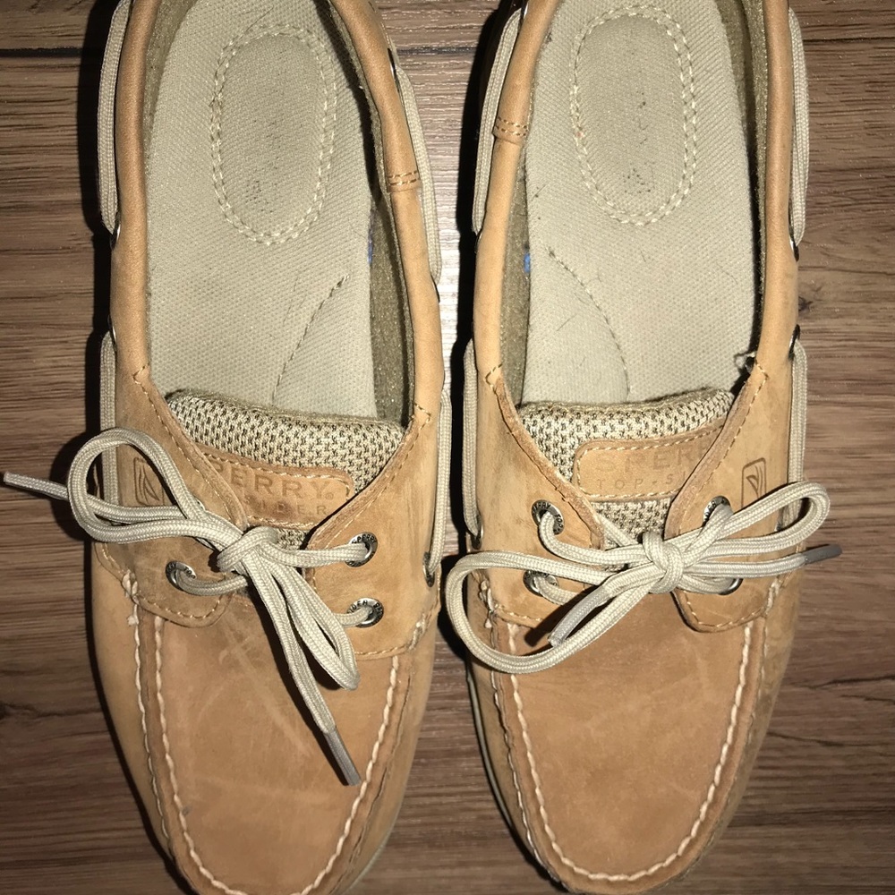 Tan Sperry worn like twice! Make offers!